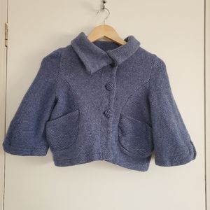 Guinevere Lambswool Coat Girl's L Blue Swing Coat